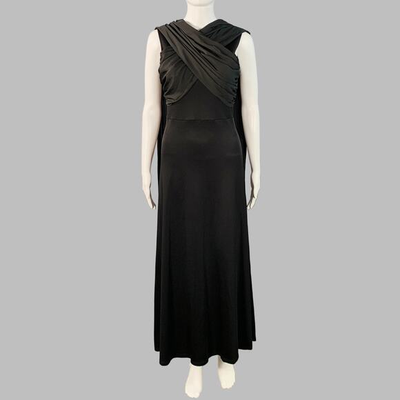 SANDRO Size S Black Viscose Blend Sleeveless Wrap Maxi Dress - Picture 1 of 9